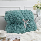 GONAAP Fuzzy Faux Fur Throw Blanket Queen Size Light Teal Super Soft Cozy Plush Fuzzy Shaggy Blanket for Couch Sofa Bed (Light Teal, Queen(90"x90"))