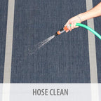 CAMILSON Outdoor Rug 10x14, Large Modern Outside Rugs for Patios Porches Waterproof Durable Washable Non-Shedding, Easy-to-Clean Indoor Outdoor Area Carpet (10 x 14, Bordered - Blue/White)