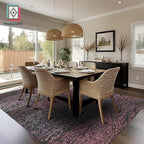 RUGSURE Washable Area Rug - 1/6 Thick - Stain & Water Resistant Non-Slip - Resistant Rug for Living Room, Bedroom, Nursery, Pet & Child Friendly, Vintage Charm Area Rugs (Burgundy, 9' x 12')