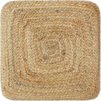 REDEARTH · Cube Pouf Ottoman - Braided Pouffe Accent Sitting Square Footrest for Living Room, Bedroom, Nursery, kidsroom, Patio, Gym; 100% Jute (14.5"x14.5"x16"; Natural Ivory)