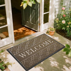 Yimobra Welcome Mat Outdoor Indoor, All-Season Waterproof Front Door Mat Outside Entrance, All-Weather Heavy Duty Non-Slip Doormat, Low Profile Porch Patio Entrance Mats, 47x32, Coffee