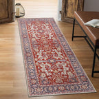 Keen Home Design 2x7 Rug - Machine Washable Runner Rug with Non-Slip Backing, Ideal for Hallway, Entryway, Kitchen, Laundry Room - Vintage, Easy Clean, Durable, Low Pile Rug - (2'6" x 7')