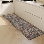 RUGSURE Washable Area Rugs - Perfect for Living Room, Bedroom, Kids Room, Nursery - Stain & Water Resistant Non-Slip, Pet & Child Friendly, Vintage Tribal Area Rugs (Rust, 2'6'' x 8')