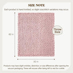 Carriediosa Chunky Knit Throw Blanket 50" X 60", 100% Hand Made Large Chenille Loop Yarn Soft Fluffy Throws for Couch Sofa Bed, Big Crochet Cozy Heavy Thick Cable Woven Blankets, Dusty Pink