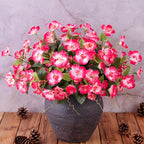 Hibiscus Artificial Flowers Plants for Outdoors Decoration, 6 Bundles Silk Hibiscus Bouquet Tropical Flowers Artificial Realistic UV Resistant Fake Flower for Outside Planter Porch Patio Balcony, Pink