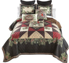 Donna Sharp Cardinal Pine Polyester Bedding Set - 3-Piece Queen Size Quilt Set - Includes 1 Quilt and 2 Standard Pillow Shams - Machine Washable - Traditional Design