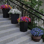 20 Bundles Artificial Flowers for Outdoor Fake Plants for Spring Decoration,Faux Eucalyptus Flowers for Planter UV Resistant Lifelike for Home Porch Garden（Blue）