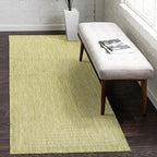 Adiva Rugs Outdoor Indoor Area Rug, Weather Resistant, Easy to Clean, Stain Resistant Floor Mat for Dining Room, Backyard, Deck, Patio (Olive Weiss, 2'6" x 7')