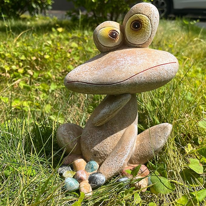 Funny Frog Garden Statues Animal Shapes Indoor and Outdoor Art Decorations Frog Decorations Gardens courtyards terraces Balconies Landscapes Ideal