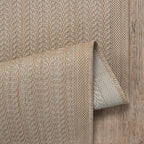 Adiva Rugs Outdoor Indoor Area Rug, Weather Resistant, Easy to Clean, Stain Resistant Floor Mat for Dining Room, Backyard, Deck, Patio (Natural Beige, 2'6" x 7')