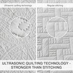 Love's cabin Quilts for Full Bed Light Grey Bedspreads Bedding Set - Lightweight Bedspread Comforter - Coin Pattern Bedding Coverlet for All Season - 3 Pieces (1 Quilt, 2 Pillow Shams)