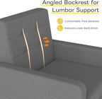 Kromax Mid-Century Modern Accent Chair for Living Room, 496 Lb. Weight Capacity, Dual Armrests, Comfy Extra Large Seat, Timeless Style Perfect for Reading & Relaxing, Dark Grey