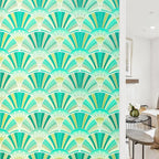 Beautyhero Window Privacy Film, Frosted Reeded Glass Cling, 3D Decorative Coverings with UV Blocking, Static Cling Tint for Bathroom Doors Cabinet