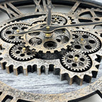 HOIBAI Wall Clock, Clocks for Living Room Decor 20 Inch Big Moving Gears Clock Farmhouse Vintage Rustic Wall Clock for Home Bedroom House Kitchen Wall Decor