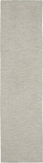 Nourison Positano Indoor/Outdoor Light Grey 2'2" x 8' Area Rug, Easy Cleaning, Non Shedding, Bed Room, Living Room, Dining Room, Backyard, Deck, Patio (2x8)