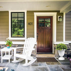 Sunnyglade 2 PCS 17" Artificial Plastic Boxwood Ball Tree, Faux Potted Decorative Topiary Plant, UV Resistant Fake Plant in Pot for Home Gate Indoor Outdoor Patio Office Decor