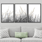 SIGNWIN 3 Piece Framed Canvas Wall Art Wild Grass Field Nature Wilderness Photography Abstract Landscape Canvas Prints Home Artwork Decoration for Living Room,Bedroom - 16"x24"x3 Panels