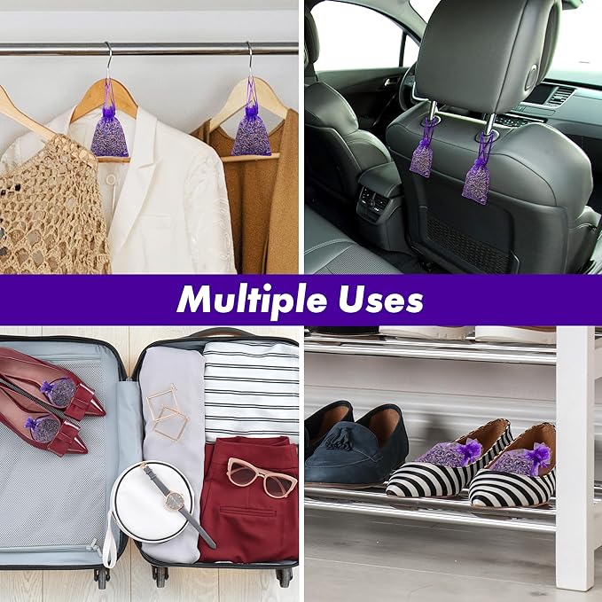 Bag of 25 Sachets Dried Lavender Flower Lavender Sachets for Drawers and Closets, LV-B-2