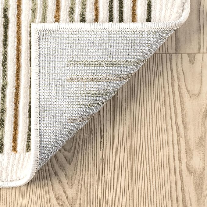 Mid-Century Green Arch Area Rug – 9' x 12' – Modern Geometric Design – Ivy Collection – Non-Shedding, Fade-Resistant, Easy to Clean – Durable for High Traffic Areas – Living Room, Bedroom & Office