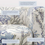 BELLEZE Living Room Chair, Linen Round Accent Barrel Chair, Club Tub Sofa Chair for Bedroom, Corner Chair with Flared Legs and Cozy Soft Padding - Highland (Blue Coral)