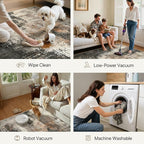 Area Rugs 8x10 for Living Room Bedroom, Modern Abstract Machine Washable Rug, Large Soft Low Pile Floor Carpet with Non Slip Backing for Dining Room, Brown