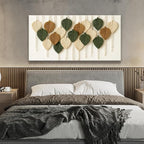 Boho Wall Art Chic Home Wall Art Modern Multicolor Leaves Feather Canvas Wall Art Decor For Living Room Bedroom Apartment Kitchen 24"W X 48"L Ready To Hanging