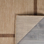 Bordered Outdoor Rug 9x12 Washable Outside Carpet for Indoor Patio Porch Waterproof Easy Cleaning Non Shedding Area Rugs Jute Beige - Nut Brown 9 x 12