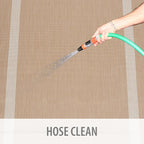 CAMILSON Outdoor Rug 8x10, Modern Outside Rugs for Patios Porches Waterproof Durable Washable Non-Shedding, Easy-to-Clean Indoor Outdoor Area Carpet (8 x 10, Bordered - Beige/White)