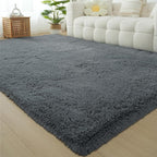 Area Rugs 9x12 Living Room: Shag Area Rug for Living Room - Gray Large Plush Fluffy Carpet (Grey, 9x12 Feet)