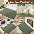 COSY HOMEER-Door-Mat 36"x60" Non Slip Absorbent Entryway Rugs Dirt Trapper Doormats Washable Entrance Mats Low Pile Welcome Floor Mat for Front Back Door and Entry Mats,Green