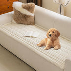 MYSKY HOME Couch Covers for 3 Cushion Sofa Pet Friendly, Couch Cover for Dogs, Sofa Covers for Pets Washable, Soft Non-Slip Sofa Slipcovers Furniture Protector Covers, Cream, 27.6" x 70.9"