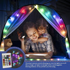 Bed Tent for Kids with LED Strip Lights Toddler Bed Tent Foldable Game House for Children Play Tents for Girls Boys Sleeping Canopy Playhouse (Dark Blue - Space)