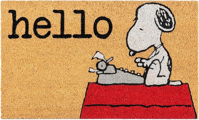 Gertmenian Peanuts Snoopy Coir Doormat - 2x3 Welcome Mat (2-Pack), Ideal for High Traffic Areas in Front Door, Garage, Entryway - Welcome, 80022