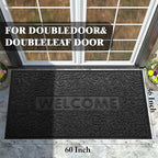 Yimobra Welcome Matt Outdoor, 60x36, Waterproof All-Season Front Door Mat, All-Weather Doormat, Sturdy Natural Rubber, Fade Resistant, Low Profile, Easy Clean Patio Porch Entryway Mat, Black