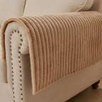 HAOMAIJIA Non-Slip Couch Armrest Covers for Sofa,Fuzzy Couch Arm Covers Set of 2,Washable Thick Soft Recliner Chair Arm Cover Protectors (Khaki, 23" x 23" 2 Pack)