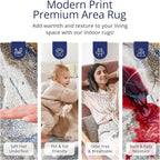 Abani Rugs Regal REG140A - 4' x 6' - Grey/Blue- Washable Area Rug