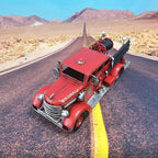 Retro Fire Truck Diecast Model - Metal Miniature Vehicles, Large Fire Fighting Truck Decor, 16.4'' Long