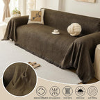 Couch Cover for 2 Cushion Couch Stretch Chenille Loveseat Covers Stylish Solid Khaki Sofa Covers for Living Room Furniture Protector Washable Recliner Armchair Couch Slipcover, 71"x102"