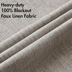 MIULEE 100% Blackout Linen Textured Curtains for Bedroom Solid Thermal Insulated Warm Taupe Grommet Room Darkening Curtains & Drapes Luxury Decor for Living Room Nursery 42 x 84 Inch (2 Panels)