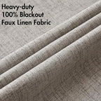 MIULEE 100% Blackout Linen Textured Curtains for Bedroom Solid Thermal Insulated Warm Taupe Grommet Room Darkening Curtains & Drapes Luxury Decor for Living Room Nursery 52 x 45 Inch (2 Panels)