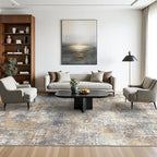 Area Rugs 8x10 for Living Room Bedroom, Modern Abstract Machine Washable Rug, Large Soft Low Pile Floor Cover with Non Slip Backing for Dining Room, Warm Beige Mist