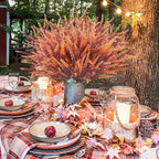 Krissing 40 Pcs Artificial Fall Flowers for Outdoors UV Resistant Artificial Fall Lavender Outdoor Flowers Fake Greenery Shrubs for Home Indoor Outside Garden Patio Porch Fall Decor