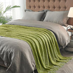 inhand Knitted Throw Blanket for Couch and Bed, Soft Living Room Home Decor Knitted Blanket with Tassel, Outdoor Lightweight Breathable Summer Blanket, Farmhouse Warm Woven Decorative, 50"x60"