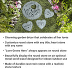 Let's Make Memories Personalized Garden Stone - Resin - Custom Garden Décor - Love Grows Here Round Stone with Heart Cutout - for Dad - for Father's Day