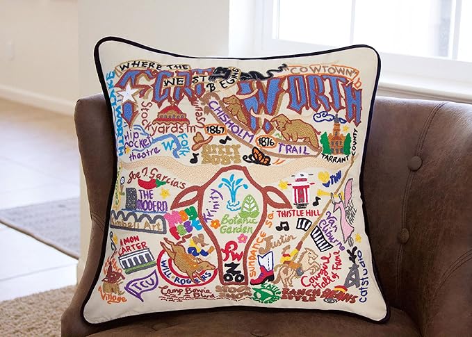 Catstudio Fort Worth Embroidered Decorative Throw Pillow