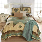 Donna Sharp Contemporary Polyester Quilt Set - Sea Breeze Star - 3-Piece King Size Quilt Set, Includes Quilt, and Two King Pillow Shams Perfect for Coastal and Souhtwest Decor