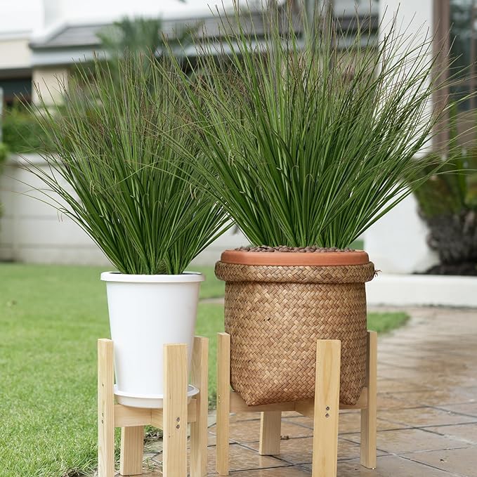 Artificial Grass,Fake Grass Artificial Shrubs Wheat Grass Greenery,Fake Grass Decor Artificial Plants Ornamental Grass Outdoor Fake Grass Green Leaves for Decoration(12PCS)