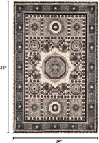 Keen Home Design 2x3 Rug - Machine Washable Entry Rug with Non-Slip Backing, Ideal for Enteryway, Kitchen, Bathroom, Laundry Room - Vintage, Easy Clean, Durable, Low Pile Rug - (2' x 3')