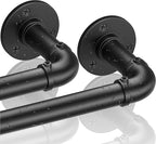 Industrial Curtain Rods for Windows 48 to 84, 2 Pack 1 Inch Heavy Duty Curtain Rods, Outdoor Curtains Rod 48-84 inch, Wrap Around Blackout Curtains Rod, Rustic Black