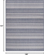 Stripe Outdoor Rug 9x12 Washable Outside Carpet for Indoor Patio Porch Waterproof Easy Cleaning Non Shedding Area Rugs Blue 9 x 12
